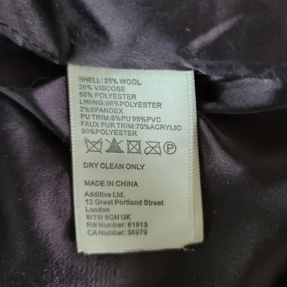 Darling Brand Green Wool Jacket with Black Faux Fur Trim - Picture 6 of 8